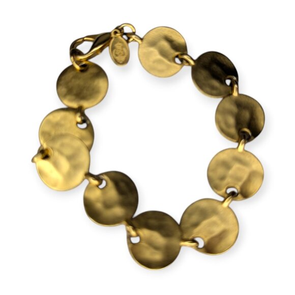 Premier Designs Round Gold Tone Circle Link Bracelet w/Lobster Claw Clasp - Picture 1 of 10